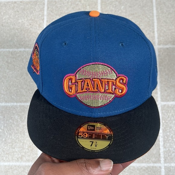 New Era Other - Blue San Francisco Giants Black Orange 25th Patch New Era 59Fifty Fitted 7 7/8
